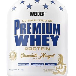 Weider Premium Whey Protein Powder, Low Carb Protein Shakes with Whey Protein Isolate, Chocolate Nougat, (1x 2.3 kg)